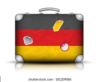 Vector illustration of German suitcase. 