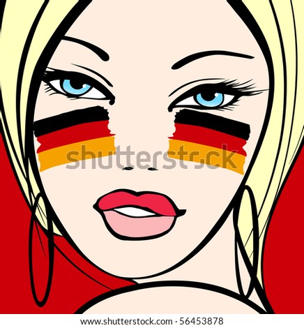 Vector Illustration German Team Football Fan Stock-Vektorgrafik