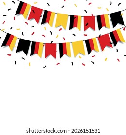 Vector Illustration of German Unity Day. Garland with the flag of Germany on a white background.
