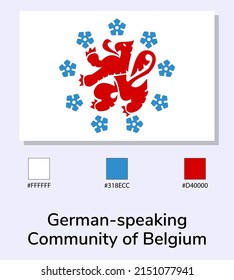 Vector Illustration of German-speakingCommunity of Belgium flag isolated on light blue background. As close as possible to the original. ready to use, easy to edit. 
