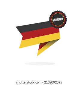 Ilustración vectorial. Bandera de Alemania en el asta. Logo de la bandera para tarjetas de felicitación, afiches, huellas de ropa, emblemas. vector modificable.