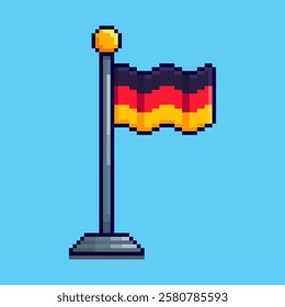 Vector Illustration of Germany Flag with Pixel Art Design, perfect for game assets themed designs