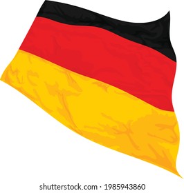 Vector illustration of Germany flag swaying in the wind