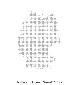A vector illustration of a Germany map with a dotted 