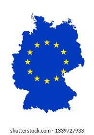 vector illustration of Germany map with European Union flag