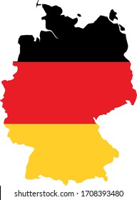 vector illustration of Germany map with flag
