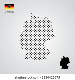 vector illustration of Germany map silhouette halftone style