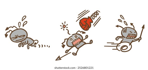 Vector illustration of germs and viruses leaving