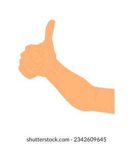 vector illustration of a gesture showing a thumbs up sign like