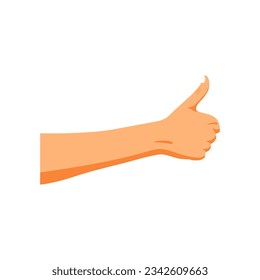 vector illustration of a gesture showing a thumbs up sign like