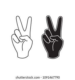 Vector illustration. A gesture signifying victory.