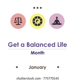 vector illustration get a balanced life month January