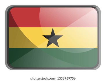 Vector illustration of Ghana flag on white background.