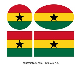 vector illustration of Ghana flags