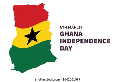 vector illustration ghana indepencence day with ghana flag colo and ghana geography maps.