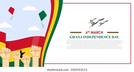 Vector illustration of Ghana Independence Day social media feed template