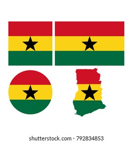 vector illustration of Ghana map and flag