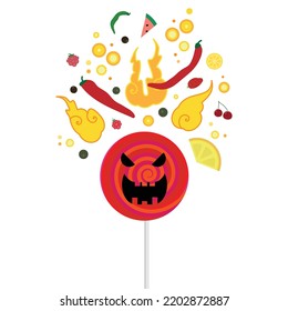 vector illustration of ghost and candy burst for Halloween parties food menu invitations