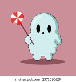 Vector illustration of a ghost. In cartoon style.