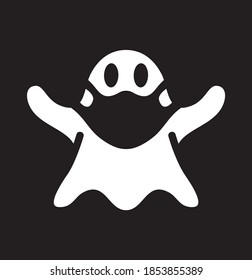 Vector illustration of the ghost with covid mask