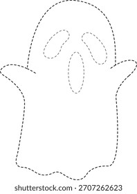 Ilustración vectorial de fantasma doodle, dibujo de fantasma doodle