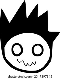 vector illustration of ghost face cartoon