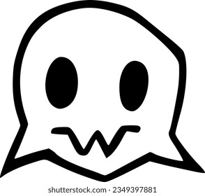 vector illustration of ghost face cartoon