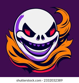 vector illustration of ghost monster cartoon