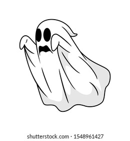 Vector illustration of ghost on white background