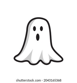 Vector illustration of ghost on white background.