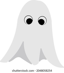 Vector illustration of Ghost on white background For print or use as poster, card, flyer or T Shirt