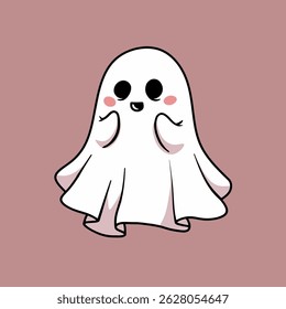Vector illustration of ghost. Playful and expressive Halloween-themed illustration in cartoon style.