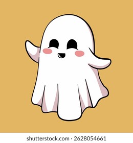 Vector illustration of ghost. Playful and expressive Halloween-themed illustration in cartoon style.