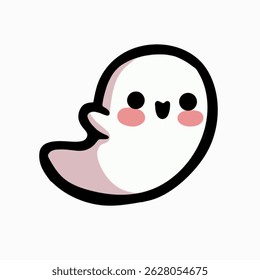 Vector illustration of ghost. Playful and expressive Halloween-themed illustration in cartoon style.