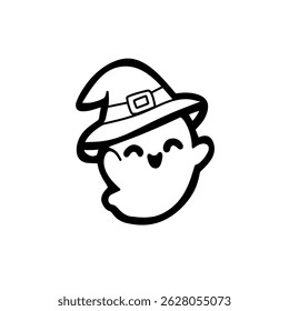 Vector illustration of ghost. Playful and expressive Halloween-themed illustration in cartoon style.