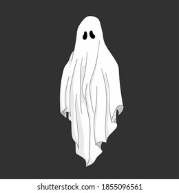 vector illustration of a ghost in white. can be used as a halloween content design.