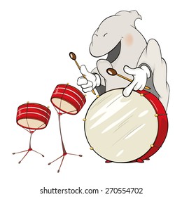 vector illustration of a ghost-musician cartoon 