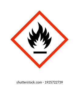 Vector Illustration GHS Hazard Pictogram - Flammable , Hazard Warning Sign Flammable Icon Isolated On White Background