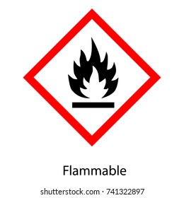 Vector illustration GHS hazard pictogram - flammable , hazard warning sign flammable icon isolated on white background