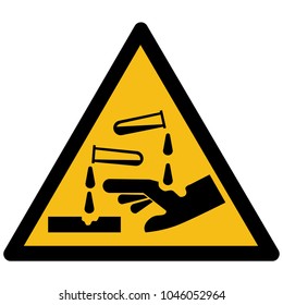Vector illustration GHS05 hazard pictogram - corrosive , hazard warning sign corrosive substance , isolated on white background