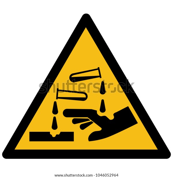 Vector illustration GHS05 hazard pictogram -\
corrosive , hazard warning sign corrosive substance , isolated on\
white background