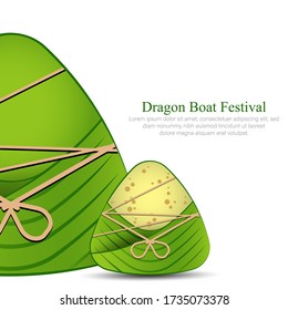 vector illustration Giant rice dumplings, dragon boat festival.