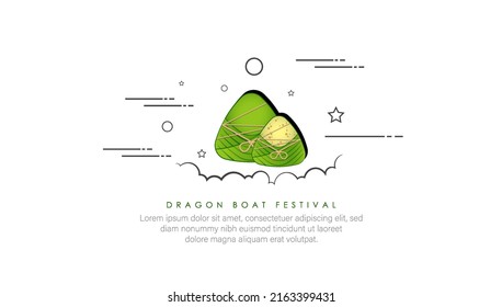 vector illustration Giant rice dumplings, dragon boat festival.