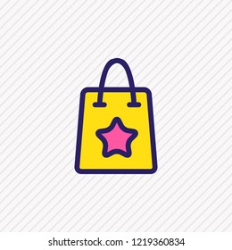 Vector illustration of gift bag icon colored line. Beautiful event element also can be used as merchandise icon element.