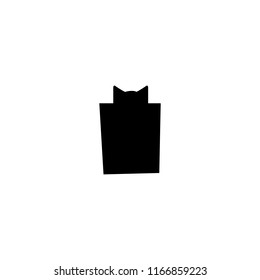 Vector illustration, gift box black silhouette. Can be used for greeting cards, stickers, promotion, banners.