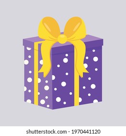 Vector illustration of a gift box. Cardboard gift box isolated on soft color background. Gift box vector or illustration art. can be used print, template, design element in web and mobile.