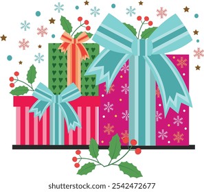 Vector illustration of gift box for Christmas