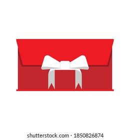 vector illustration of gift box with a combination of red and white without pattern isolated on white background