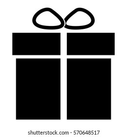 Vector Illustration of Gift Box Icon in Black
