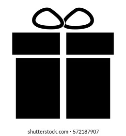Vector Illustration of Gift Box Icon in Black

